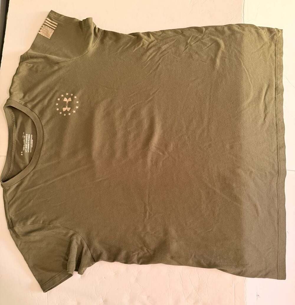 Under Armour The Classic Tee Freedom American Flag Green T-Shirt Size XL